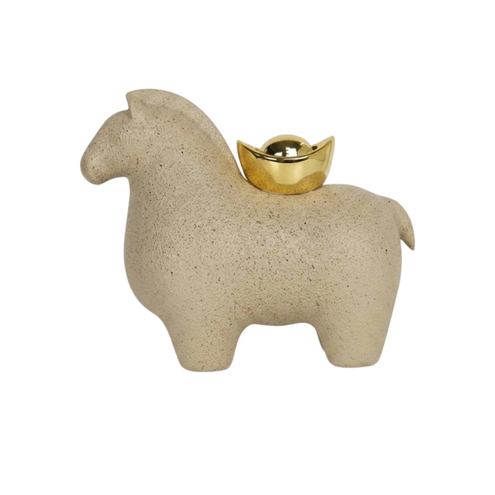 Caballo con Lingote Elegante Figura corativa Caballo con Textura Figura Resina para Recibidor, Style to 3