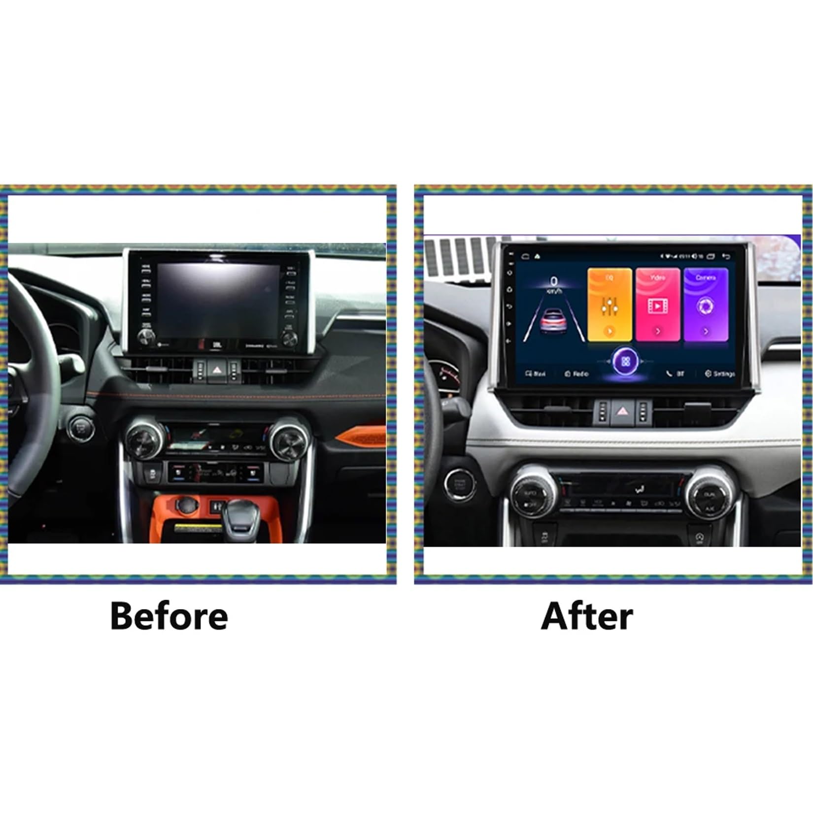 10-calowy samochodowy system stereo z ekranem dotykowym i systemem Android 15 do Toyoty RAV4 RAV 4 2018-2020 z BT FM DSP RDS GPS, sterowaniem z kierownicy, kamerą cofania, ekranem dotykowym