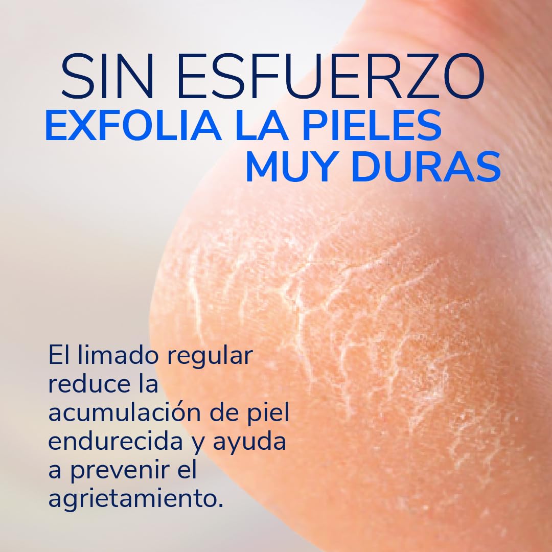Lima eléctrica para pedicura de Dr. Scholl's: exfolia y elimina durezas y callos al instante. Suaviza los pies en segundos. Pule con suavidad. Ideal para viajes. Incluye pilas AAA