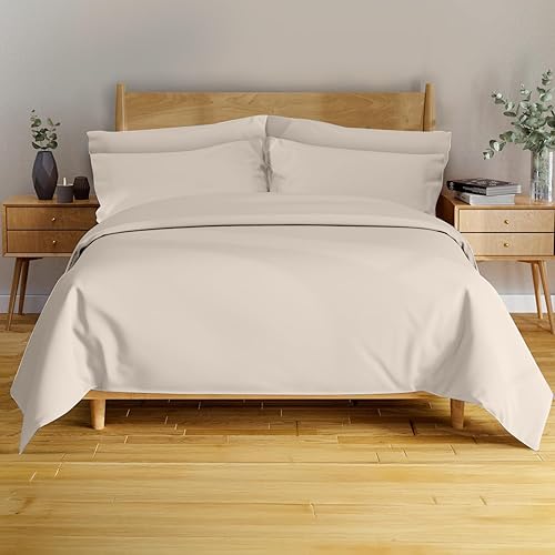 Vista 71 de BAMPURE - Juego de sábanas de 100 % viscosa de bambú, refrescantes, suaves, bolsillo profundo de hasta 16 pulgadas, 1 sábana encimera, 1 sábana Gris