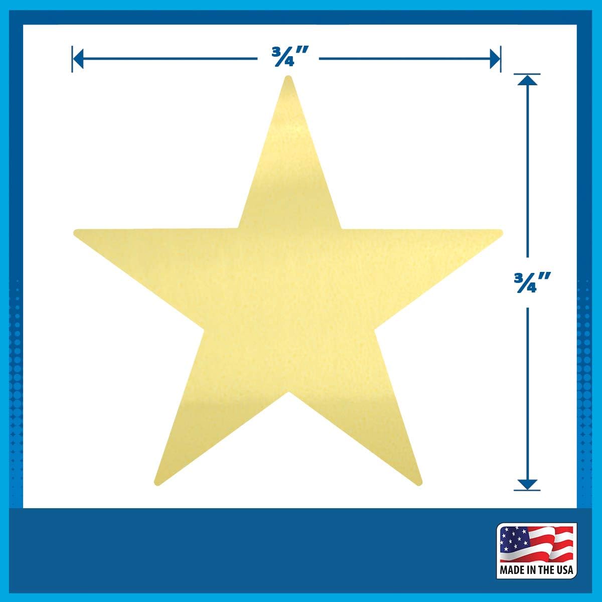 3/4" Gold Metallic Star Shape Foil Sticker Labels, 1000 Labels per Roll, 1 Roll, .75 Inch