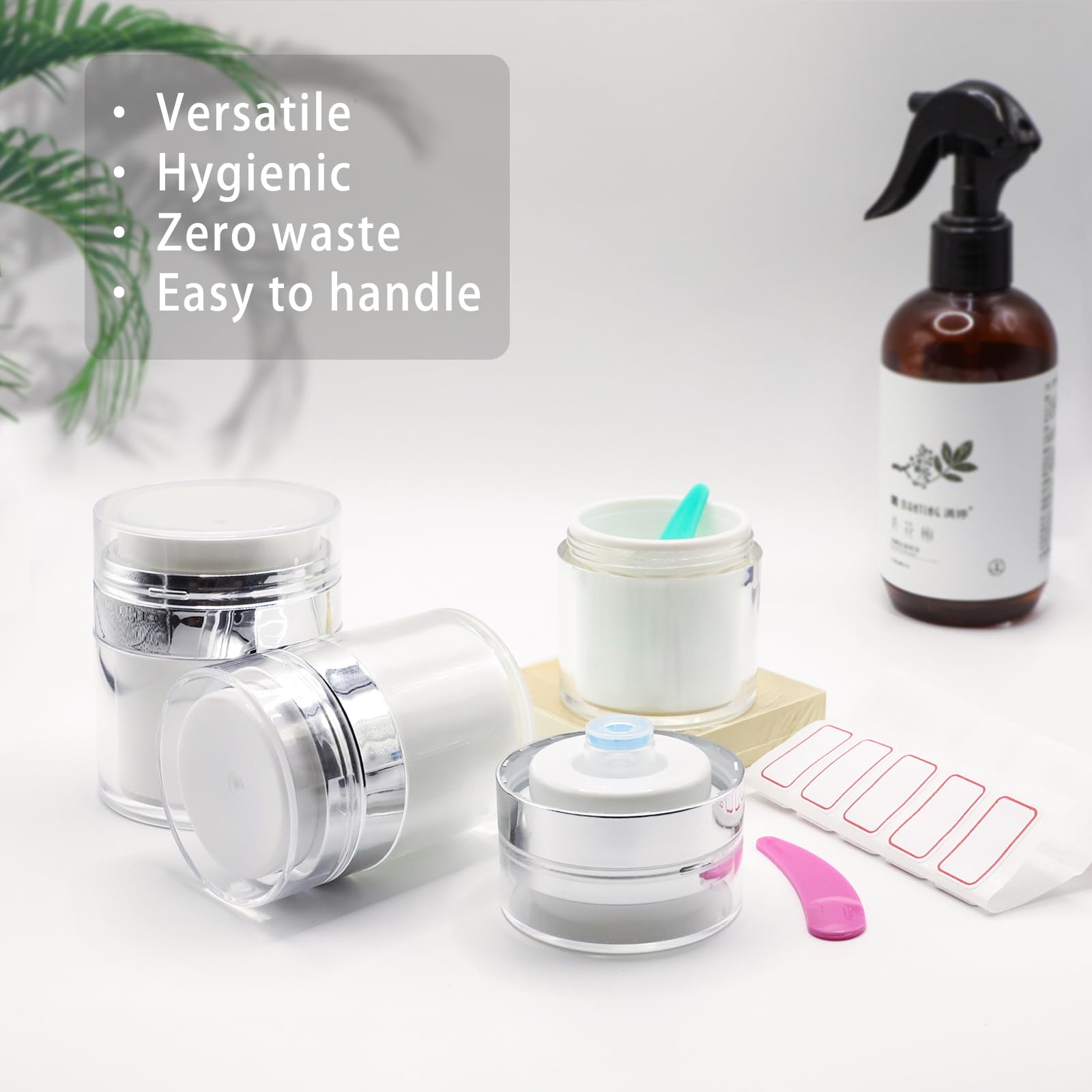 Dispenser Airless 50 Ml Vuoto | Contenitore Per Creme Ricaricabile | Pompa Senza Aria Per Sieri, Balsami E Cosmetici - Foto 4