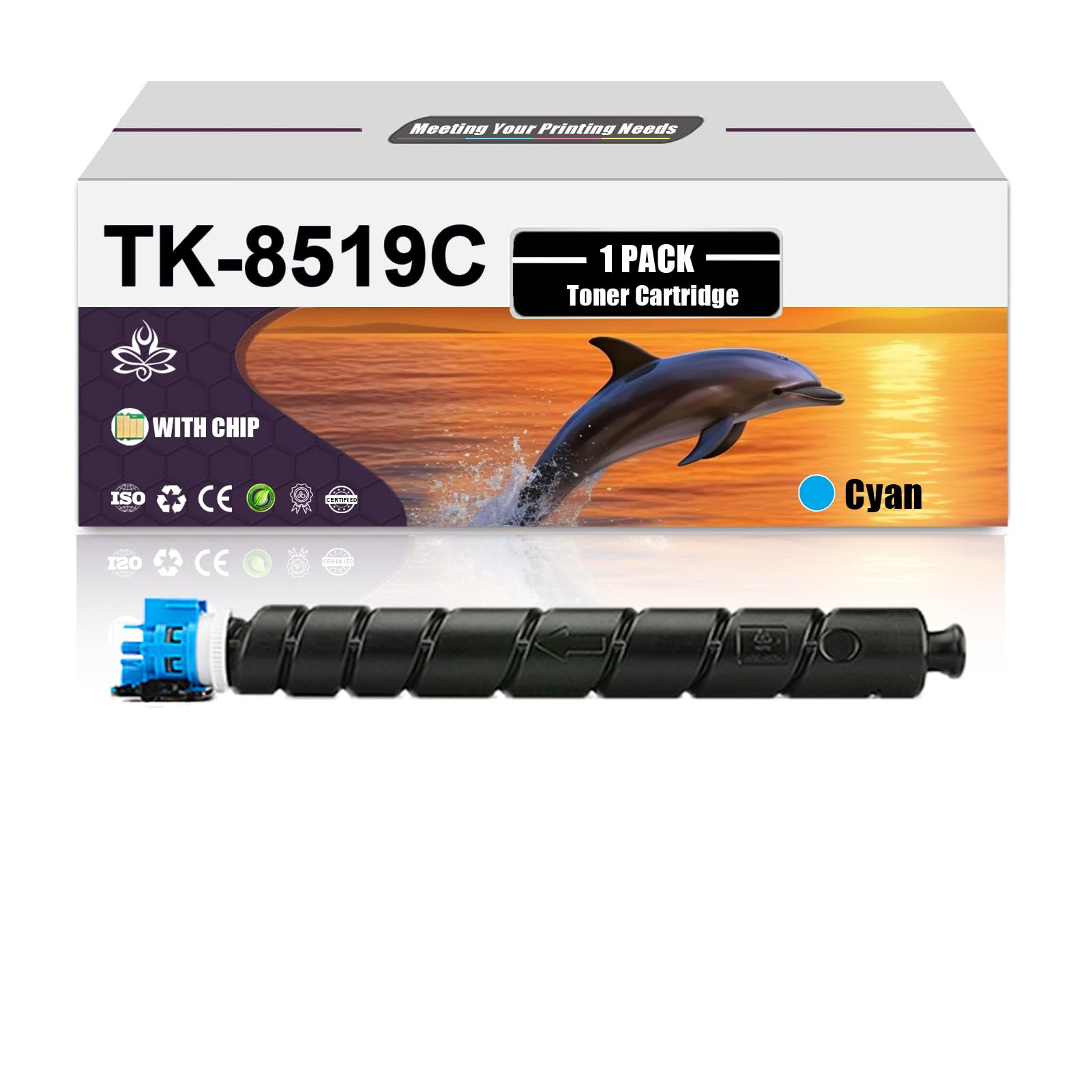 SDFASA TK8519 Toner Cartridges Replaces for Kyocera TK8519 TK-8519C Cyan Toner Cartridges Work for Kyocera TASKalfa 5052ci 6052ci Printers, 1 Pack