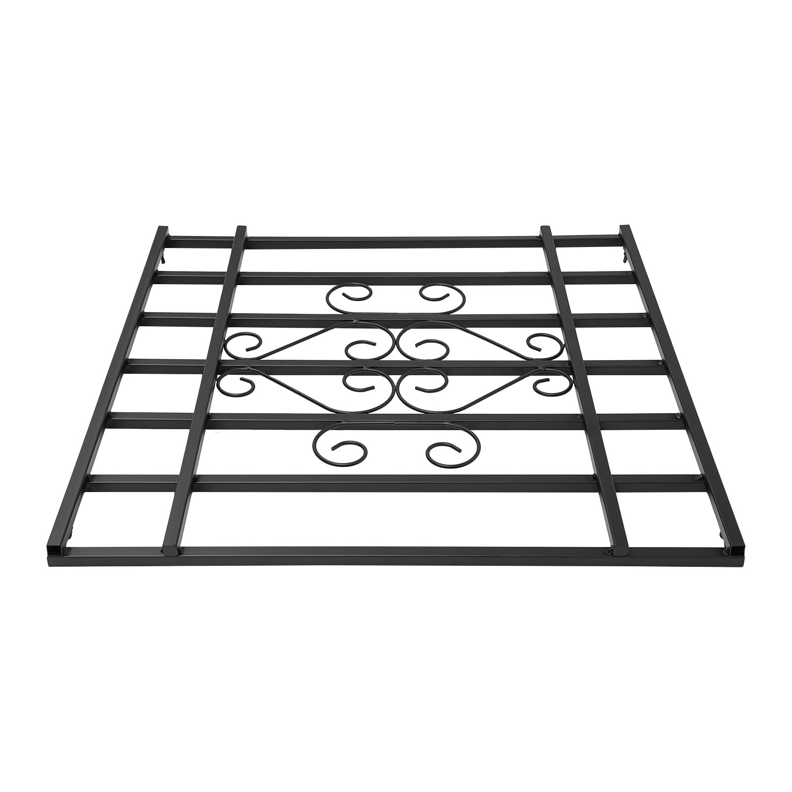 Barres de sécurité carrées de 61 x 61 cm en métal robuste pour maison, chambre à coucher, salon, hôtel, noir
