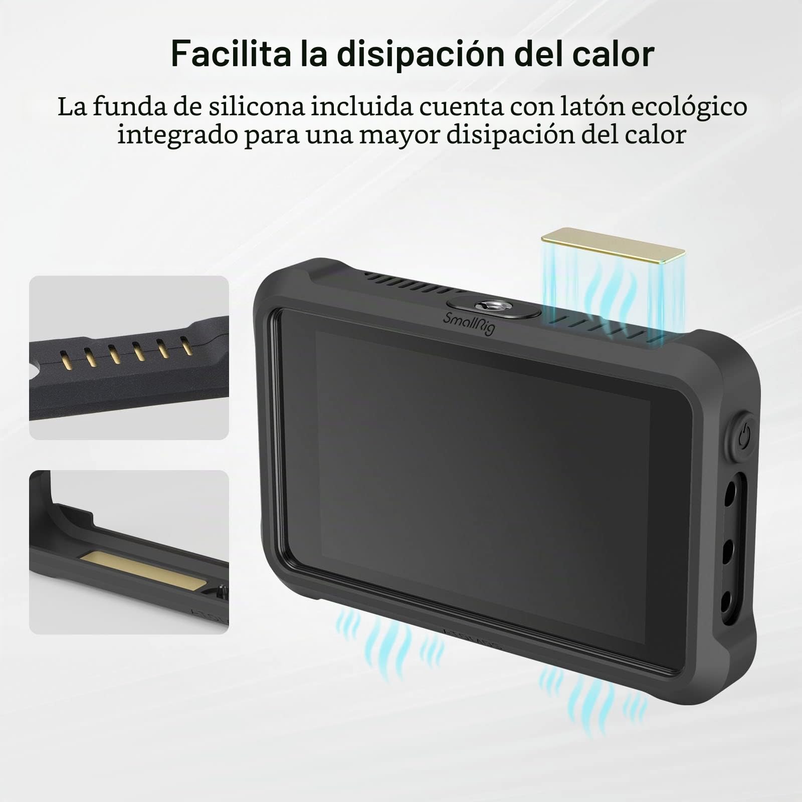 SMALLRIG - Kit de Jaula para Atomos Ninja V/Ninja V+, Viene con una Jaula de Monitor, un Parasol y una Funda de Silicona - 3788