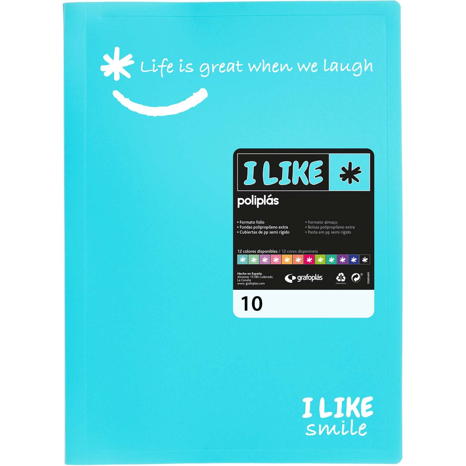 Amazon.com : Grafoplás 1430833 Folio Size Light Blue 10 