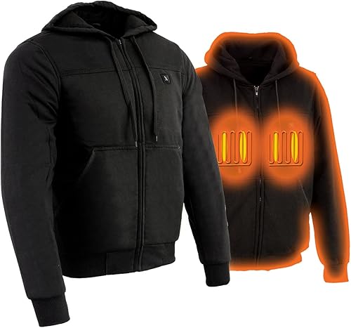 Nexgen Heat Sudadera estándar para hombre LXM1713SET Heated' cremallera frontal (batería recargable incluida), negro, XL