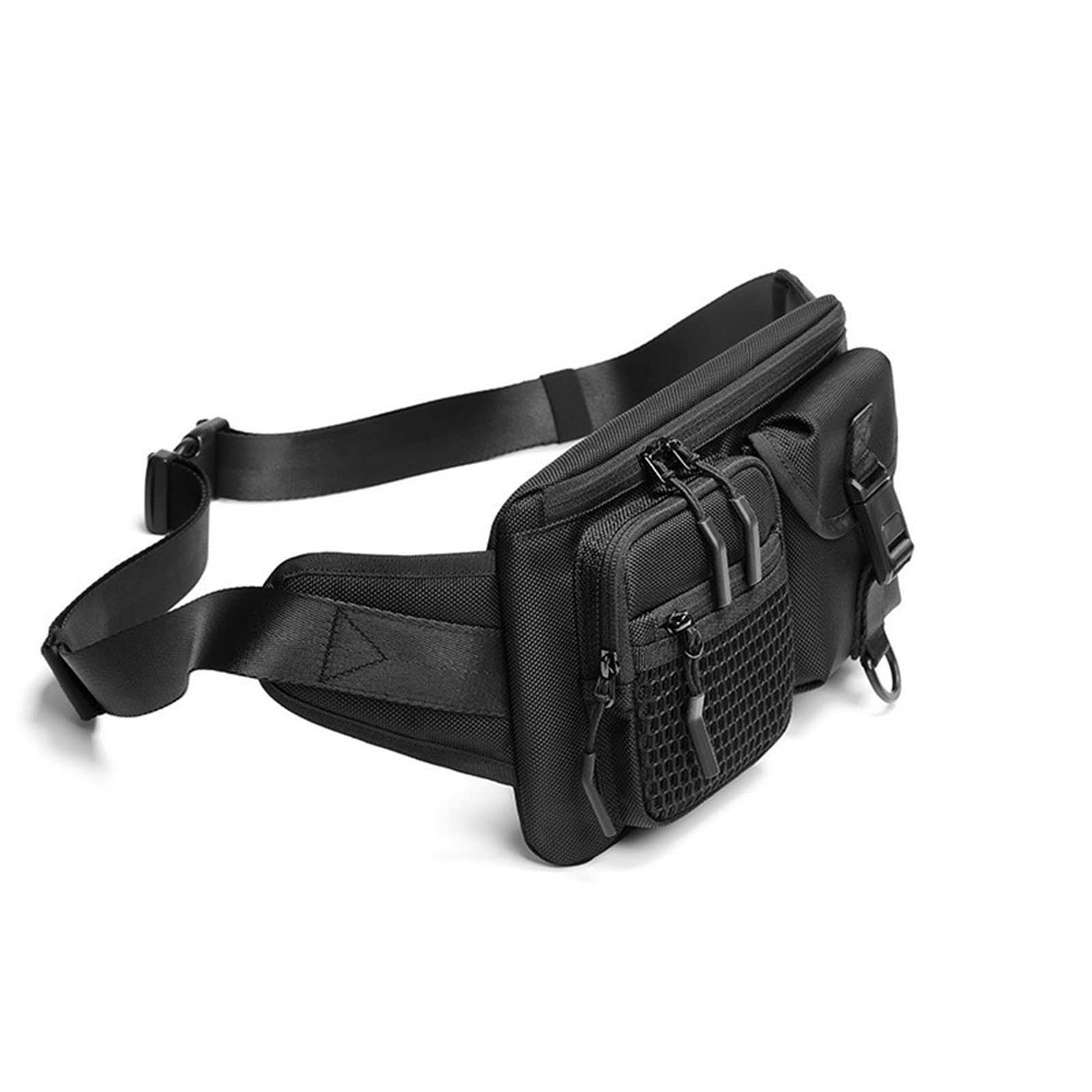 Sportowa wodoodporna torba na klatkę piersiową Oxford – mała torba na talię crossbody w japońskim stylu dla par, Czarny, One Size, Jeden styl