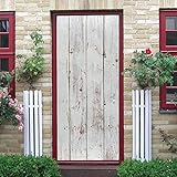  vinilos puertas 85x215cm(33.46 inches * 84.64 inches)Tablas de madera blancas Puerta Pegatinas Mural Foto 3D Door Sticker Wallpaper Desmontable Sticker Poster DIY Art Decoration 3D Etiqueta De La Puer