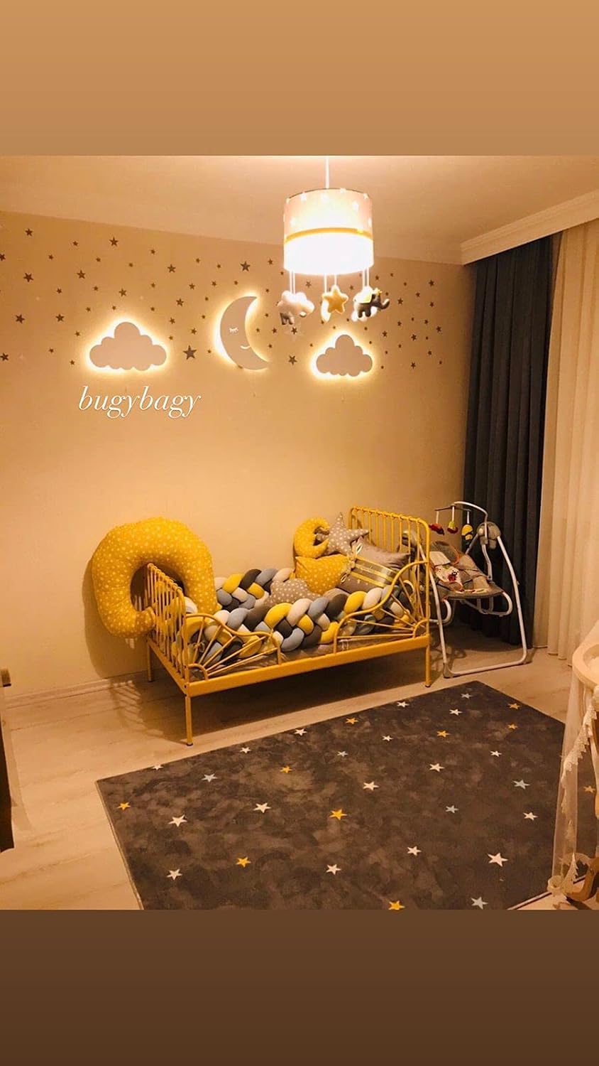 BugyBagy White Cloud Night Light for Nursery - Cloud Shape Battery Operated LED Bedroom Wall Night Light