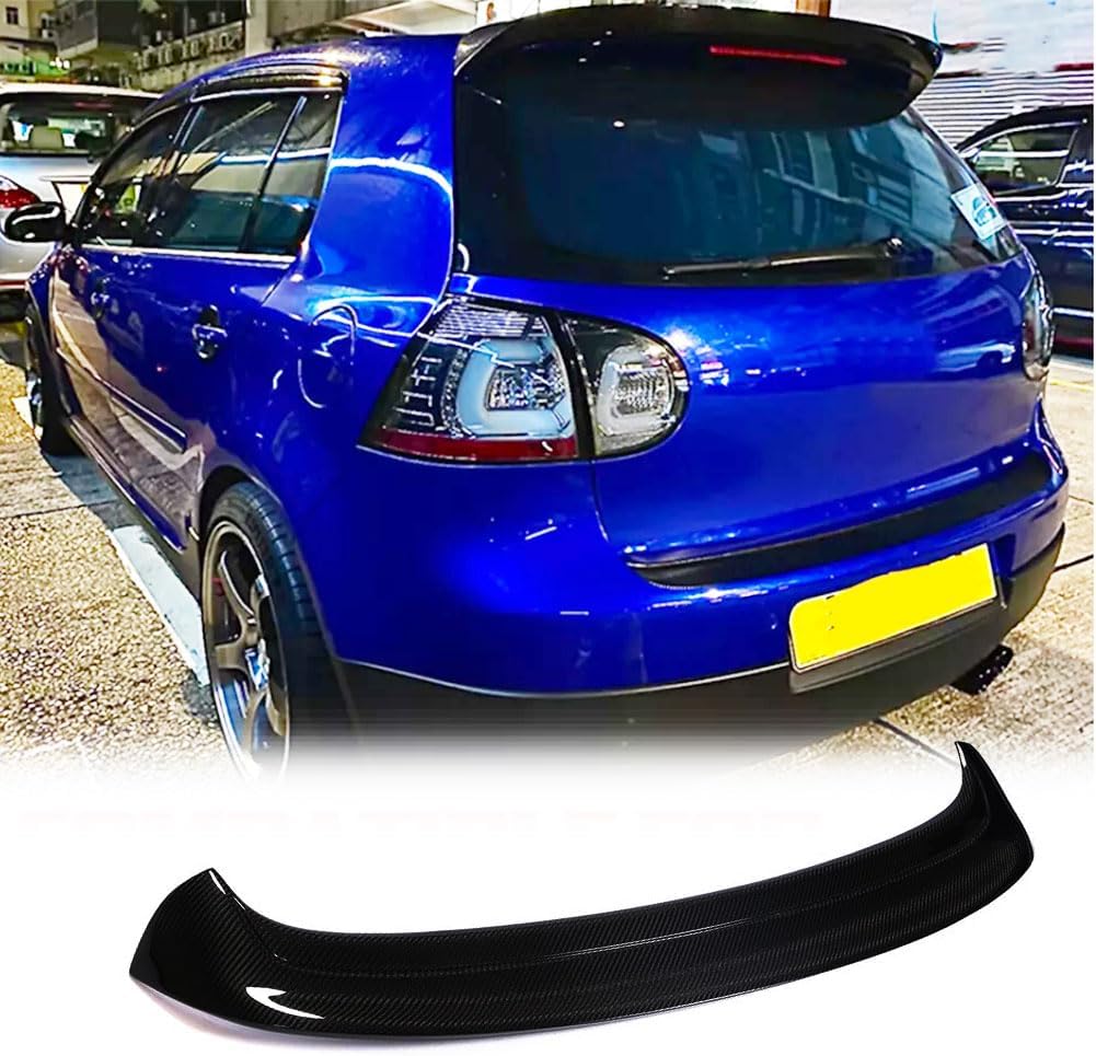 MCARCAR KIT Matte Black Car Trunk Spoiler Fits for Volkswagen VW Golf 5 V MK5 GTI & R32 Hatchback 2005-2009 Fiberglass Auto Rear Boot Lid Highkick Spoiler Wing Lip