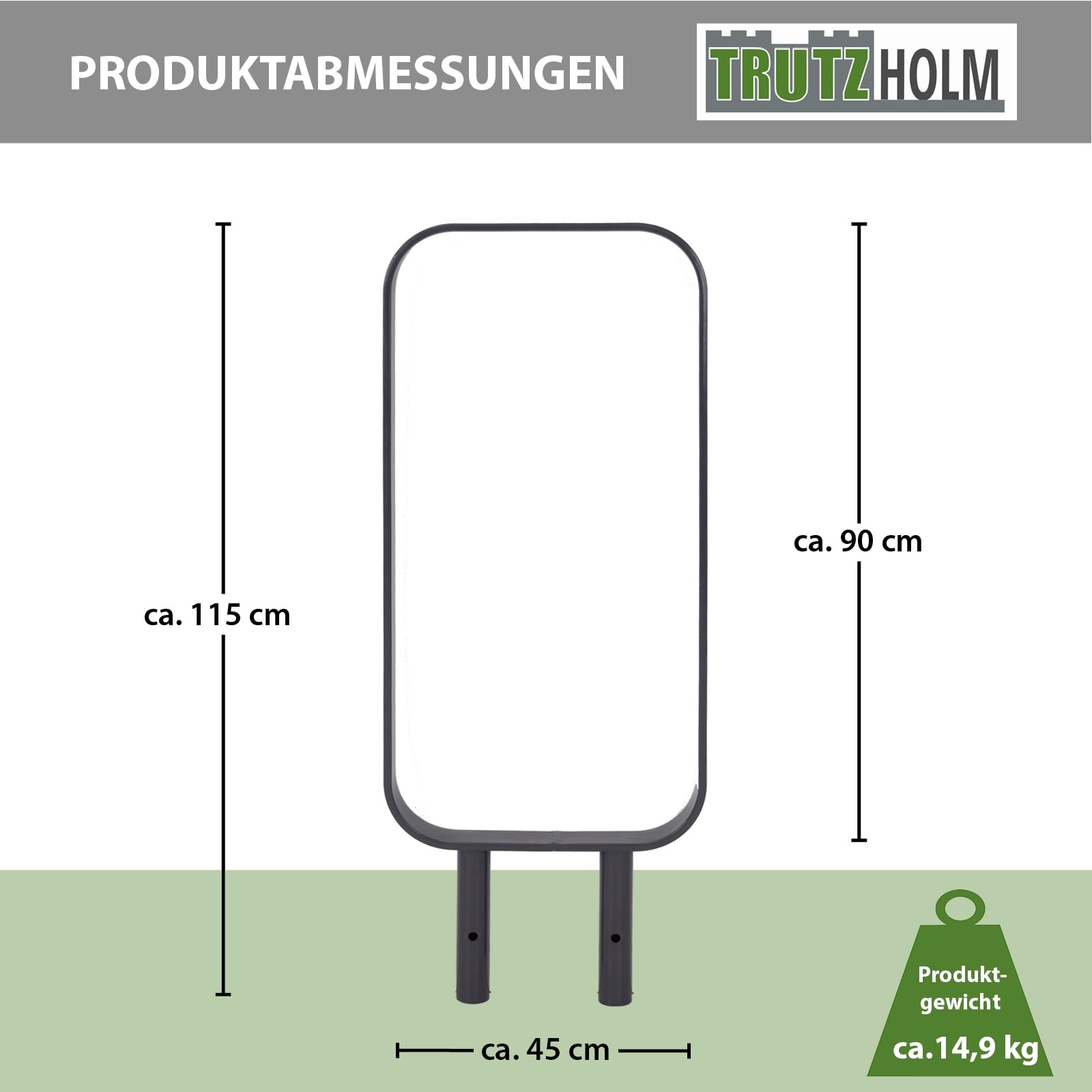 TRUTZHOLM Fahrradanlehnbügel 115x45 cm Einbetonieren Flachstahl Anthrazit