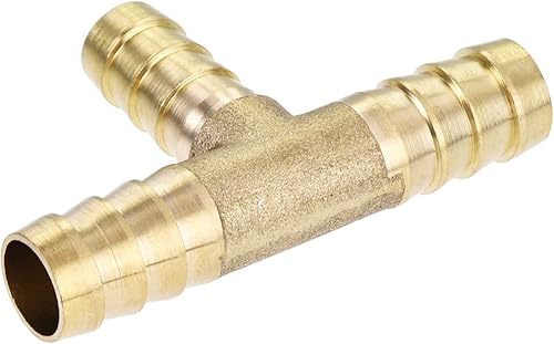 Miniatura 5 de Accesorios de manguera de púas  38 x 38 x 516 pulgadas, conector de tubería de latón para manguera de agua y combustible (forma de T, 3 vías)