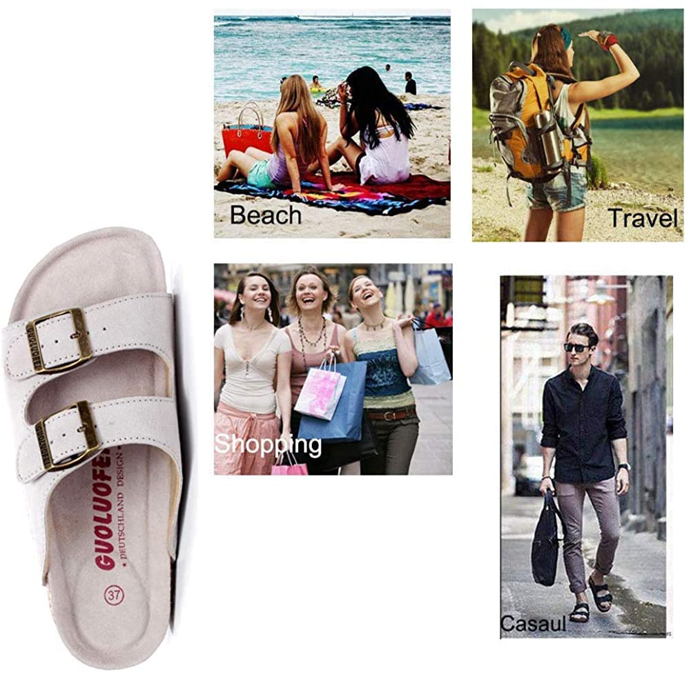 Asifn Verano Casa Zapatos Chanclas Hombre Mujer Zuecos Sandalias Descubierta Corcho Correa Gamuza Ajustable Zapatillas Playa