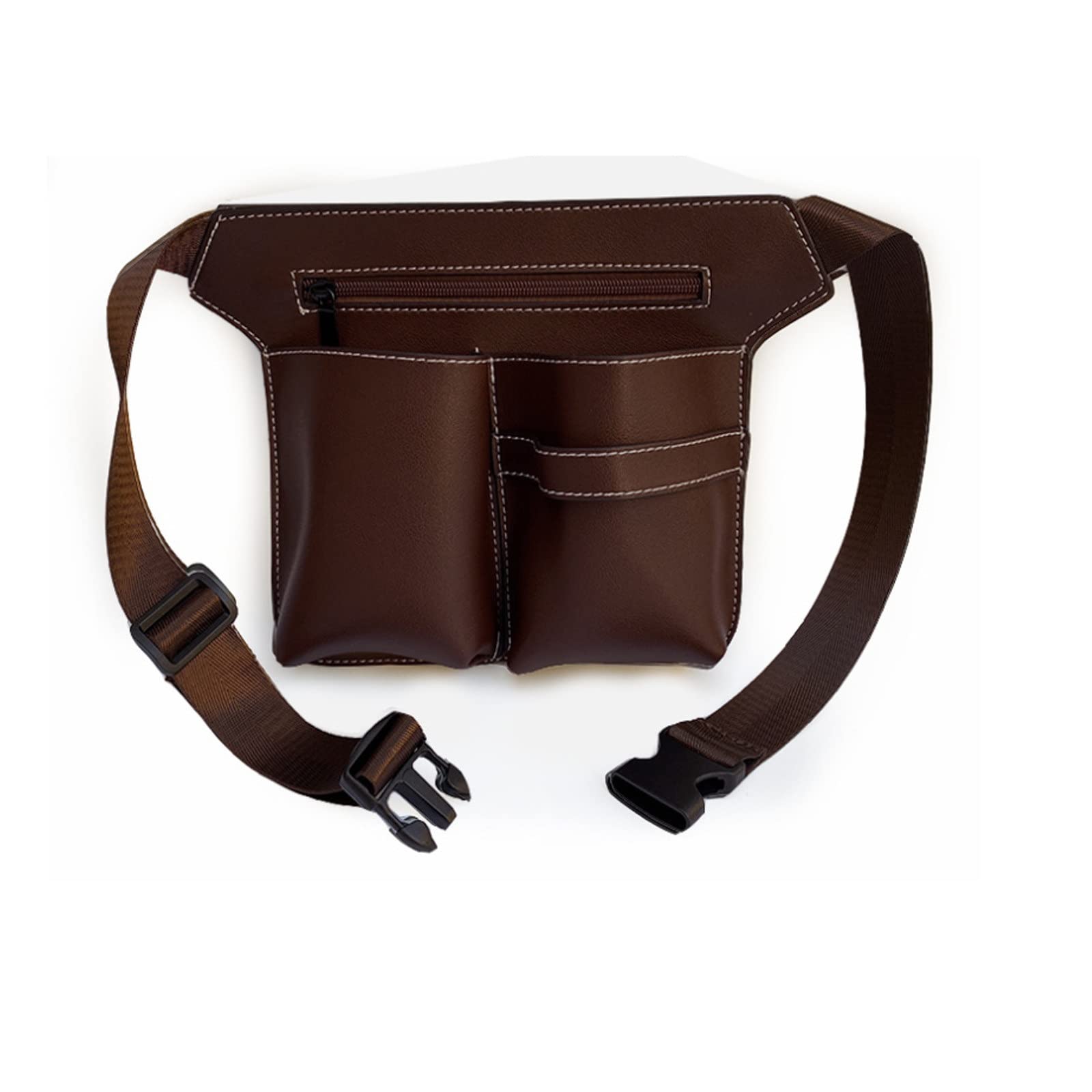 FDEFIRTFG Hairdressing Tool Belt Bag, Scissor Holster Waist Bag for Hairdressing Salon for Hairdressers(Brown)