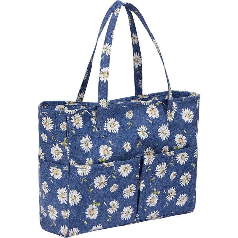 Sanfly Large Crochet Bag Knitting Bags Organizer, Traveling Crochet Bags Yarn Bag for Carrying Crochet, Knitting Kit, Skein Yarn Wool, Project, Knitting & Crochet