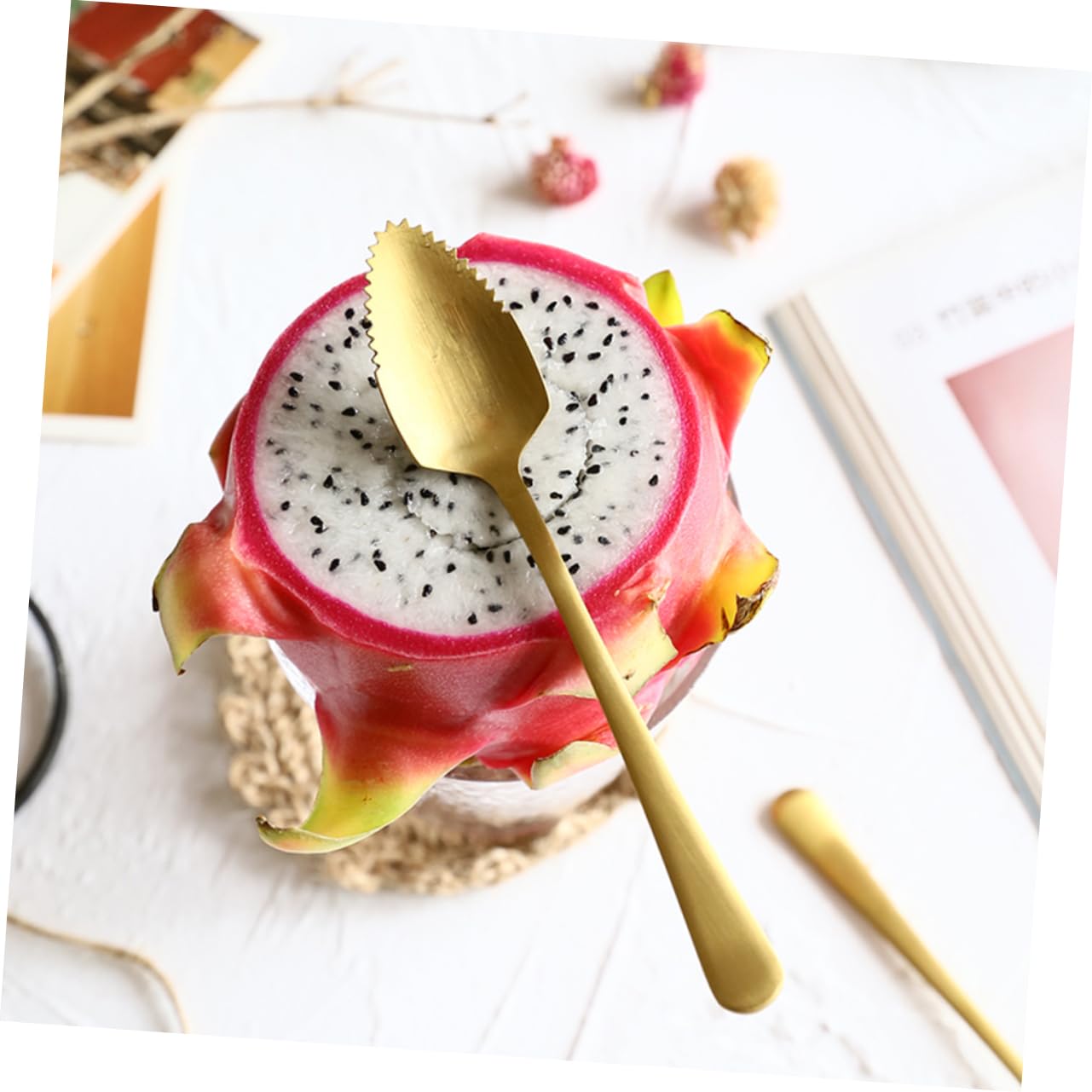 12 Pièces 304 stainless steel inoxlm expresso poignée entremet eat couverts cuillères à fruits cuillères à dessert Acier inoxydable cuillère à fruits cuillère à mélanger vaisselle