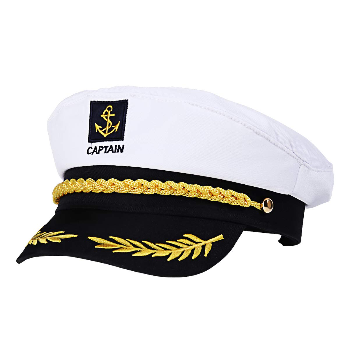 PRETYZOOM Unisex Adjustable Yacht Boat Ship Sailor Captain Navy Admiral Marine Costume Hat Cap Accessory