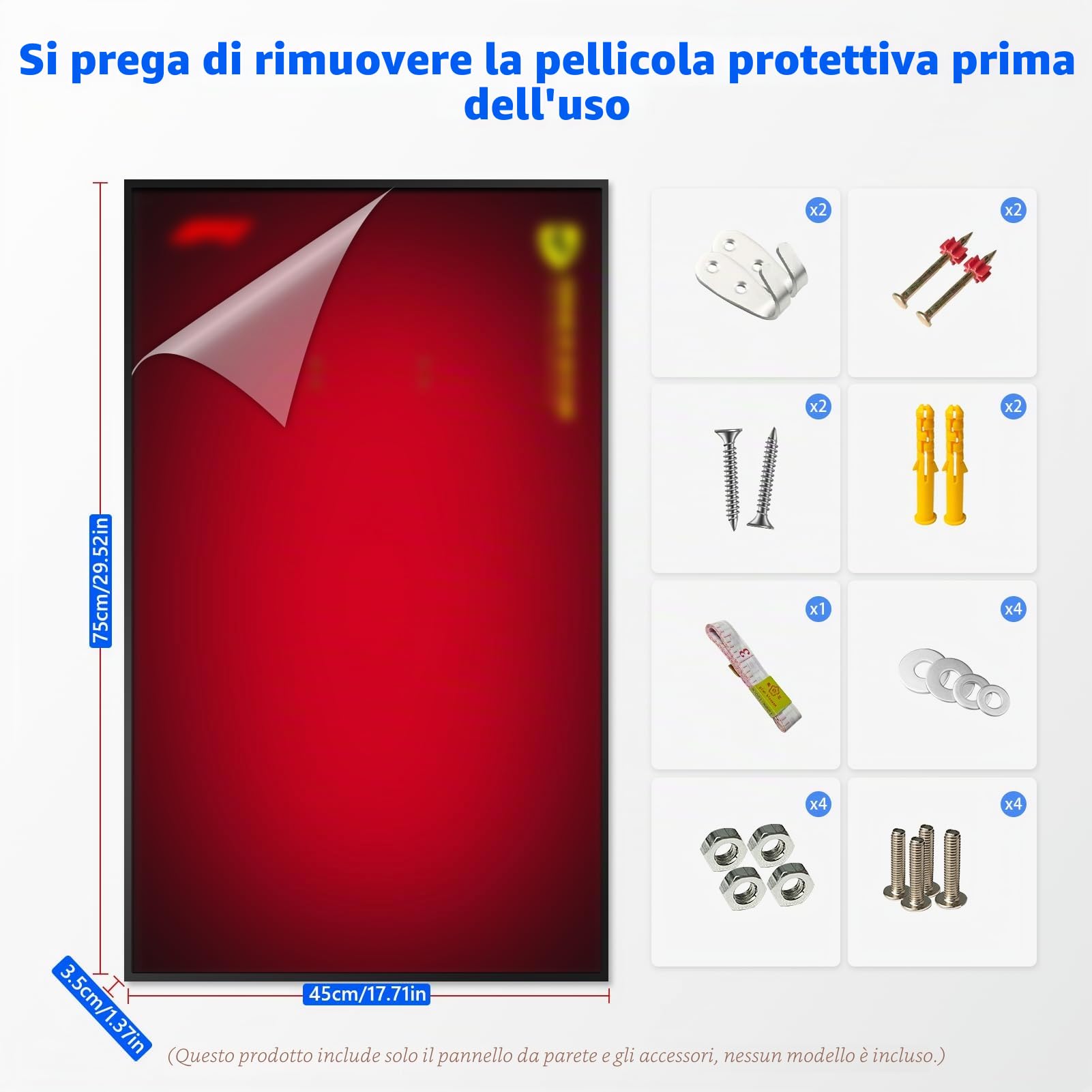 Cornice da esposizione per Lego Technic Ferrari SF-24 F1, 75 x 45 cm, espositore per Lego 42207, supporto da parete per appassionati di Lego