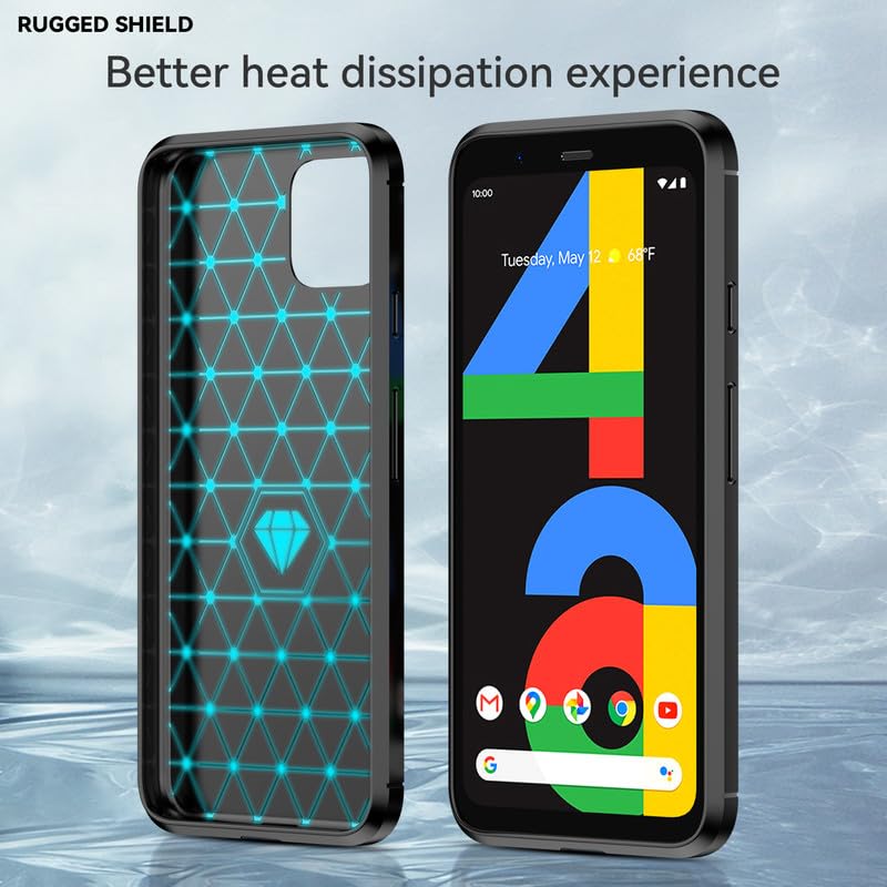 Image of Hybrid Carbon Fiber Back Case for Google Pixel 4 XL (Black)
