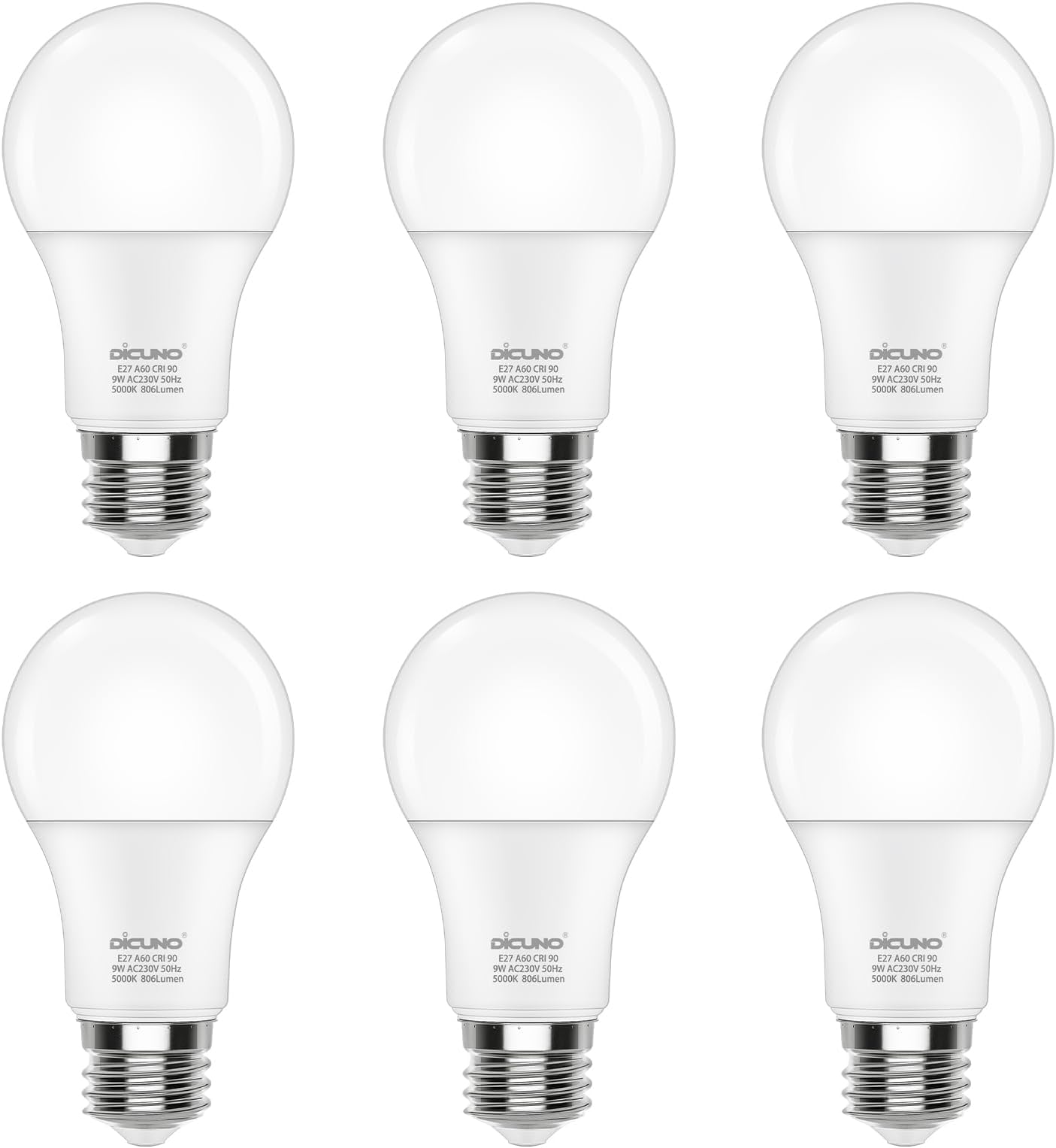 Pack x 10 - Ampoule LED E27 A60 - 9W