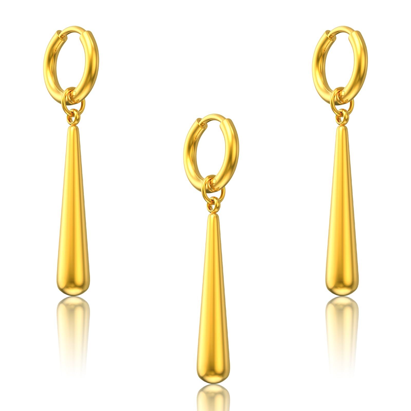 3 Pcs Zoro Earrings, One Piece Anime Earrings for Roronoa Zoro Cosplay - Stainless Steel Stackable Dangle Earrings for Men Women