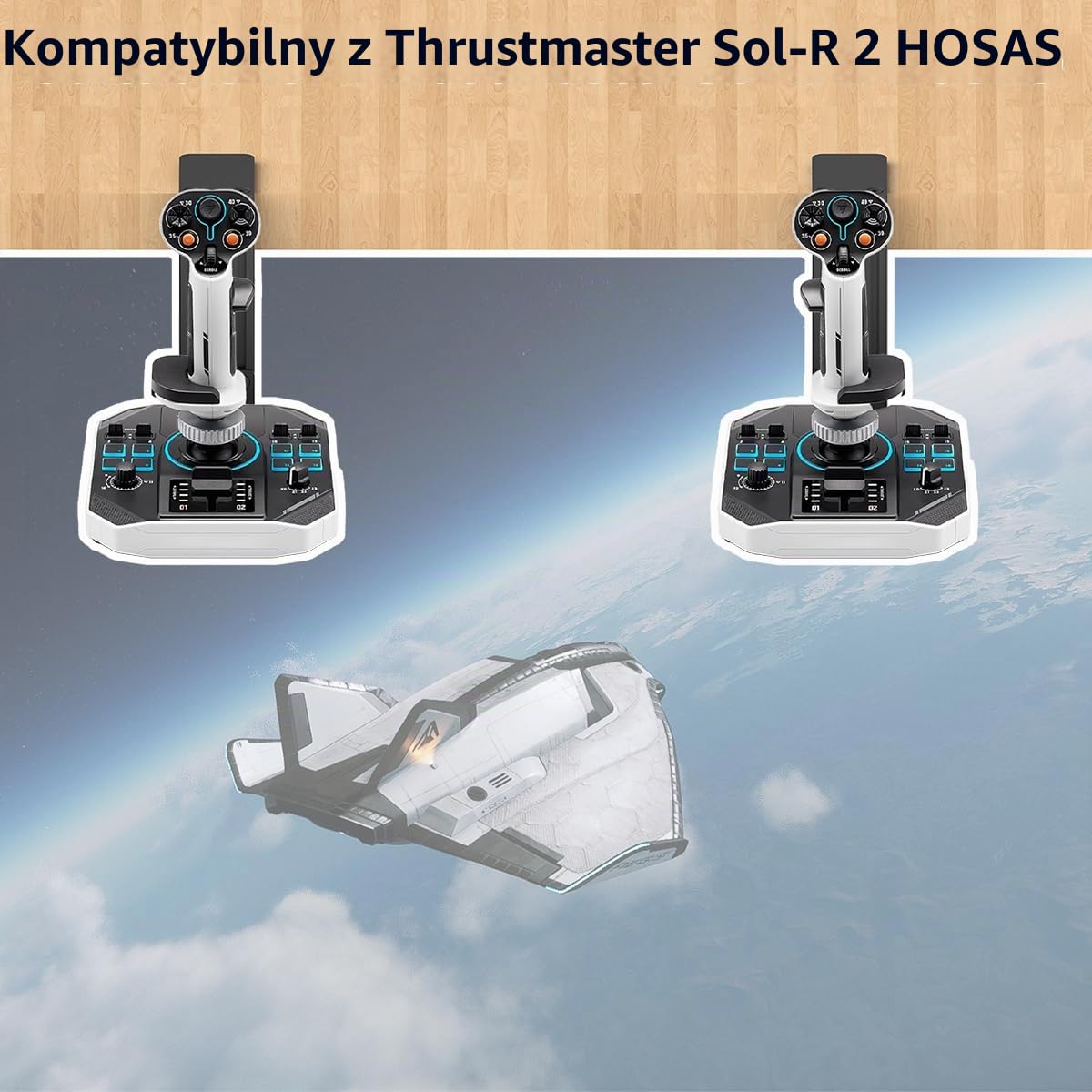Uniwersalny uchwyt biurkowy，Kompatybilne z Logitech X56, X55, X52, X52 PRO, Thrustmaster Sol-R2 HOSAS, Farmstick, T-Flight Hotas One, T-Flight Hotas 4
