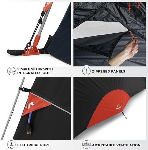 Miniatura 6 de CORE Blackout 6 Person & 9 Person Dome Tent  Best Car Camping Outdoor Family Camp Tent  Included Storage Pockets for Camping Accessories  Portable