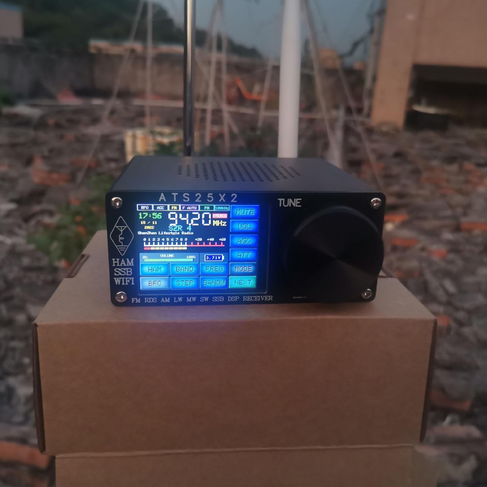 Radio Receptor DSP Pantalla Táctil Onda Corta AM Onda Larga DSP | Cobertura Completa De Frecuencia Potente Radio FM Estéreo DSP Multifuncional Portátil Con Batería Recargable Para Familias