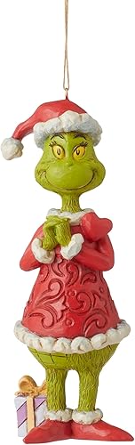Enesco Jim Shore Dr. Seuss The Grinch - Adorno colgante de corazón grande, 5.39 pulgadas, multicolor