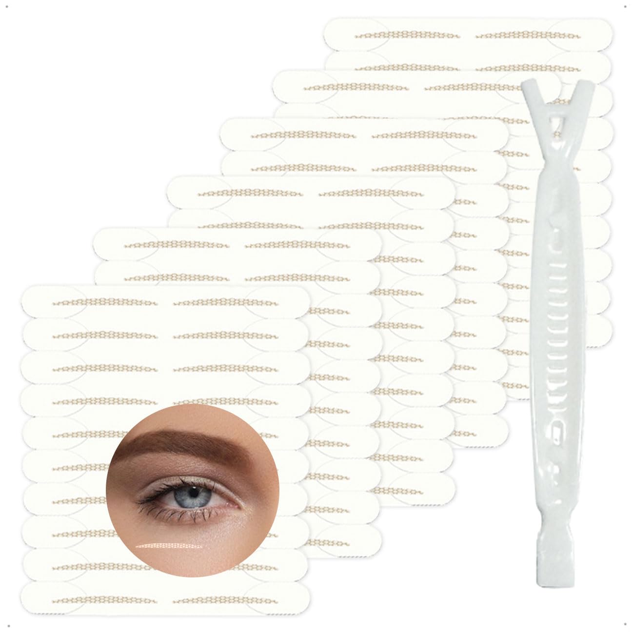 120 tiras para levantar párpados caídos, cinta adhesiva invisible, ultra natural y resistente, agranda ojos, impermeable, para maquillaje, tensor instantáneo