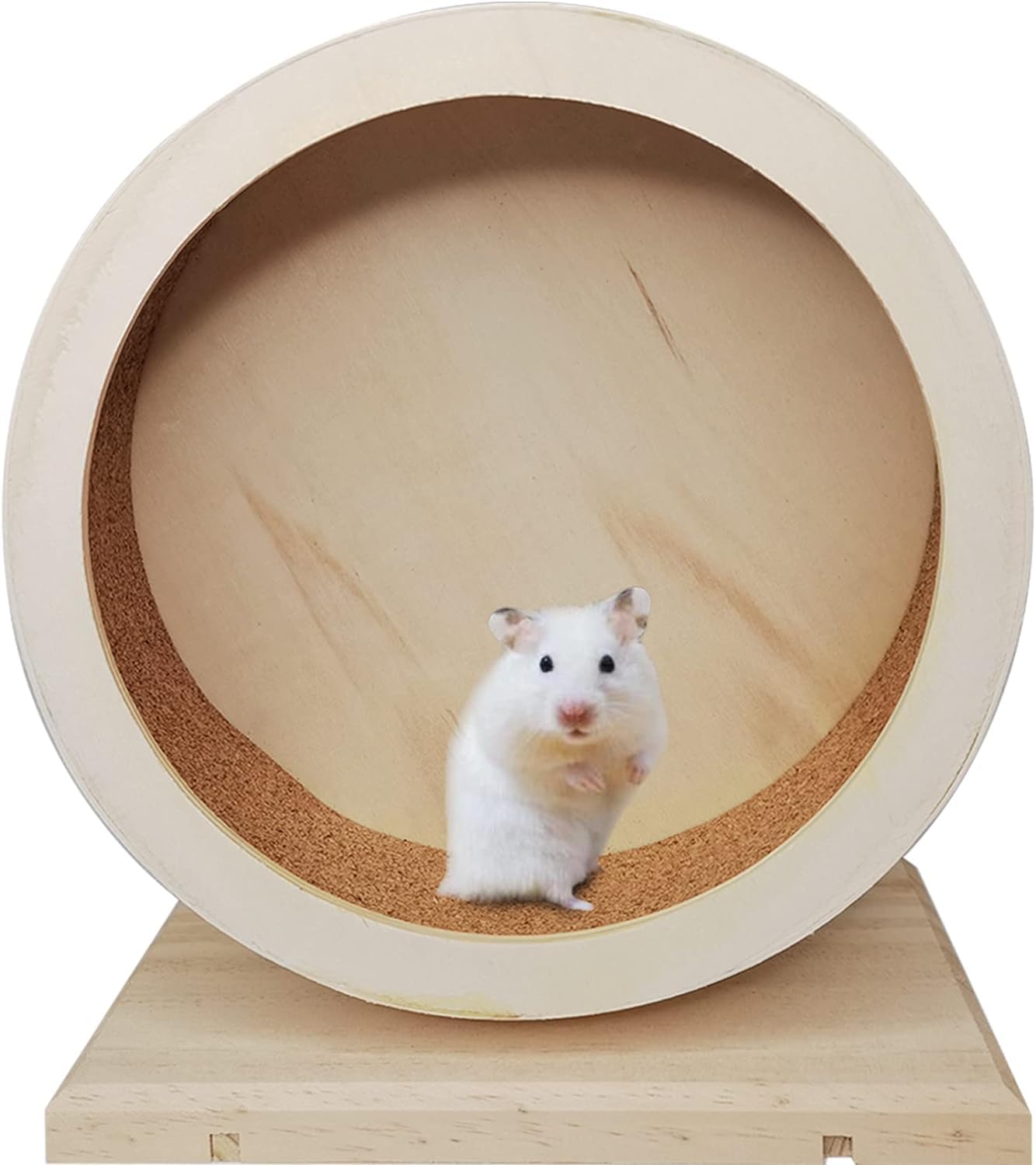 Erweicet Wooden Hamster Exercise Wheels Mute Spinner Non Slip Hamster Cage Small Pets Silent Running Wheel Accessories Toys for Hamsters Gerbil Mice Guinea Pigs and Other Small Pets