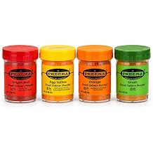 Preema Assorted Food Colour Powder 4 Pack   Orange, Green, Red & Yellow