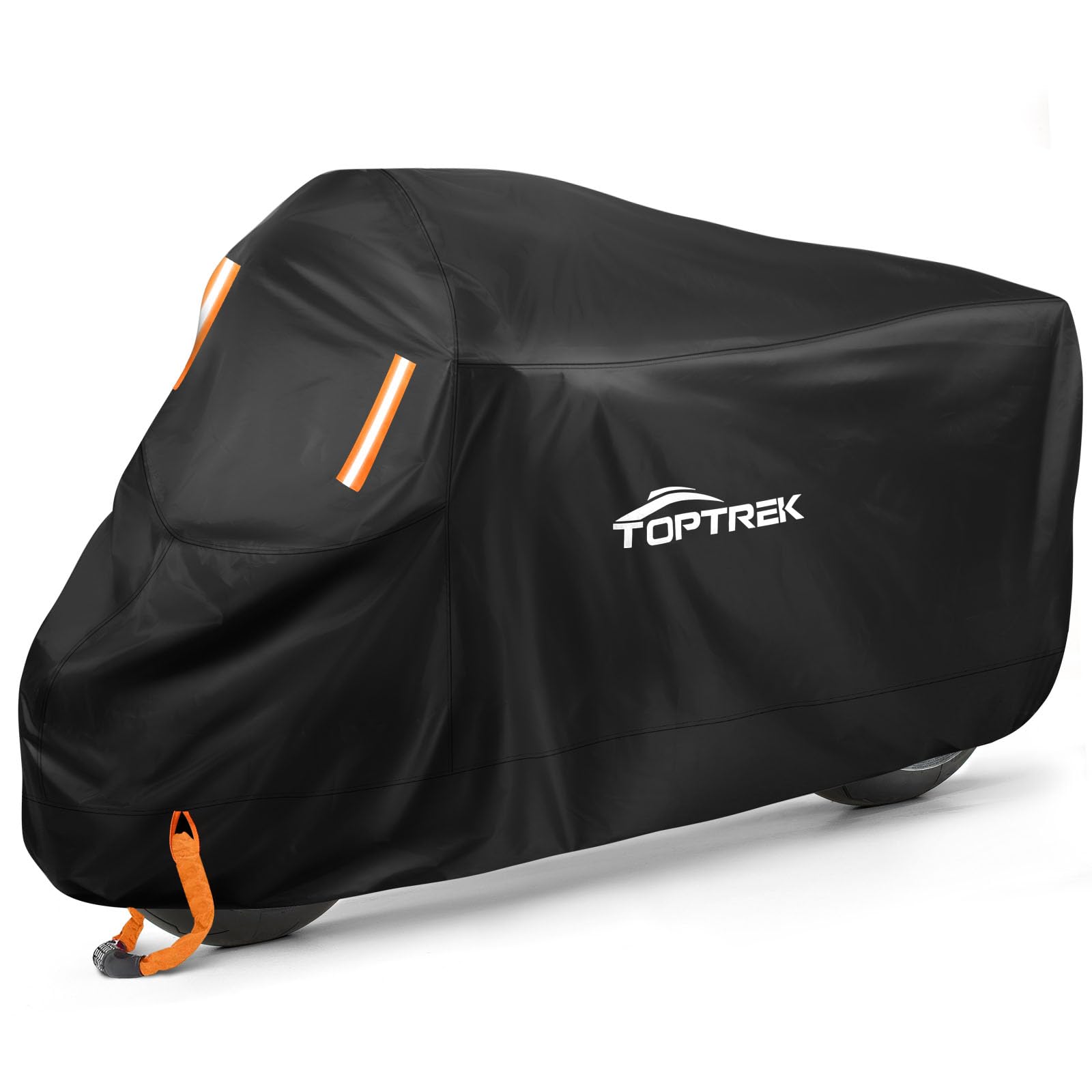 toptrek Motorrad Abdeckplane Outdoor XXXL Motorradabdeckung Wasserdicht Motorradgarage Winterfest Motorradplane mit Schlossloch für Harley-Davidson, Honda, Suzuki, Kawasaki (265x105x125 cm)