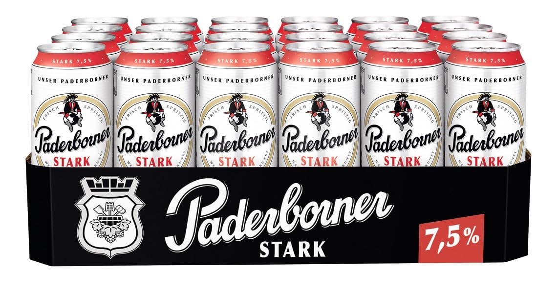 24 Dosen Paderborner Stark mit 7,5% Vol. a 500ml mit EINWEG Pfand + Space Riegel von Onlineshop Bormann