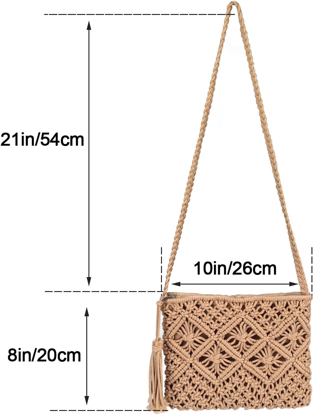 Boho Crossbody Handbag,Handwoven cotton rope Shoulder Bag,Summer Beach Clutches Bags for Women - Image 4
