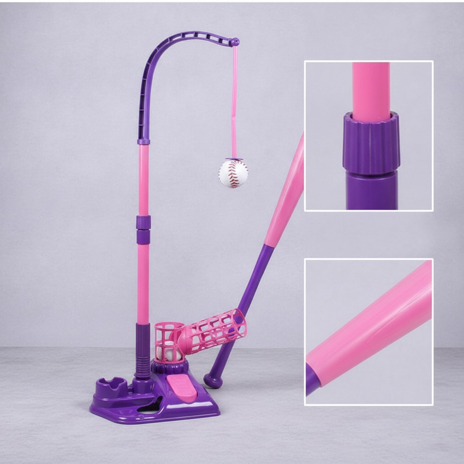 Set Práctica Béisbol para Niños con Ajustable y Base Estable Plástico para Ejercitar Precisión Bateo y en Juegos al Libre, Color to 4, Modelo 6888-3A