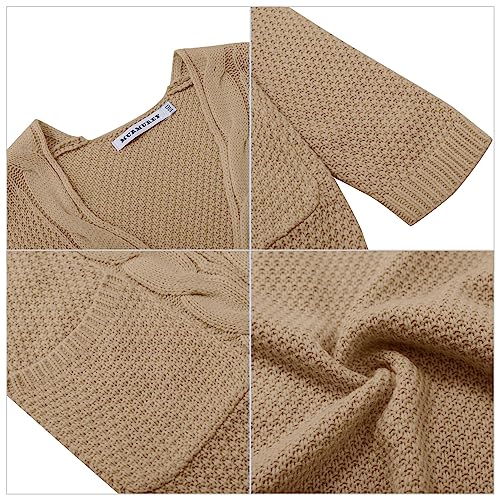 Girls Long Sleeve Cardigan Sweaters Open Front Cable Knit Chunky Cardigans Kids Oversized Cute Outerwear Coat3