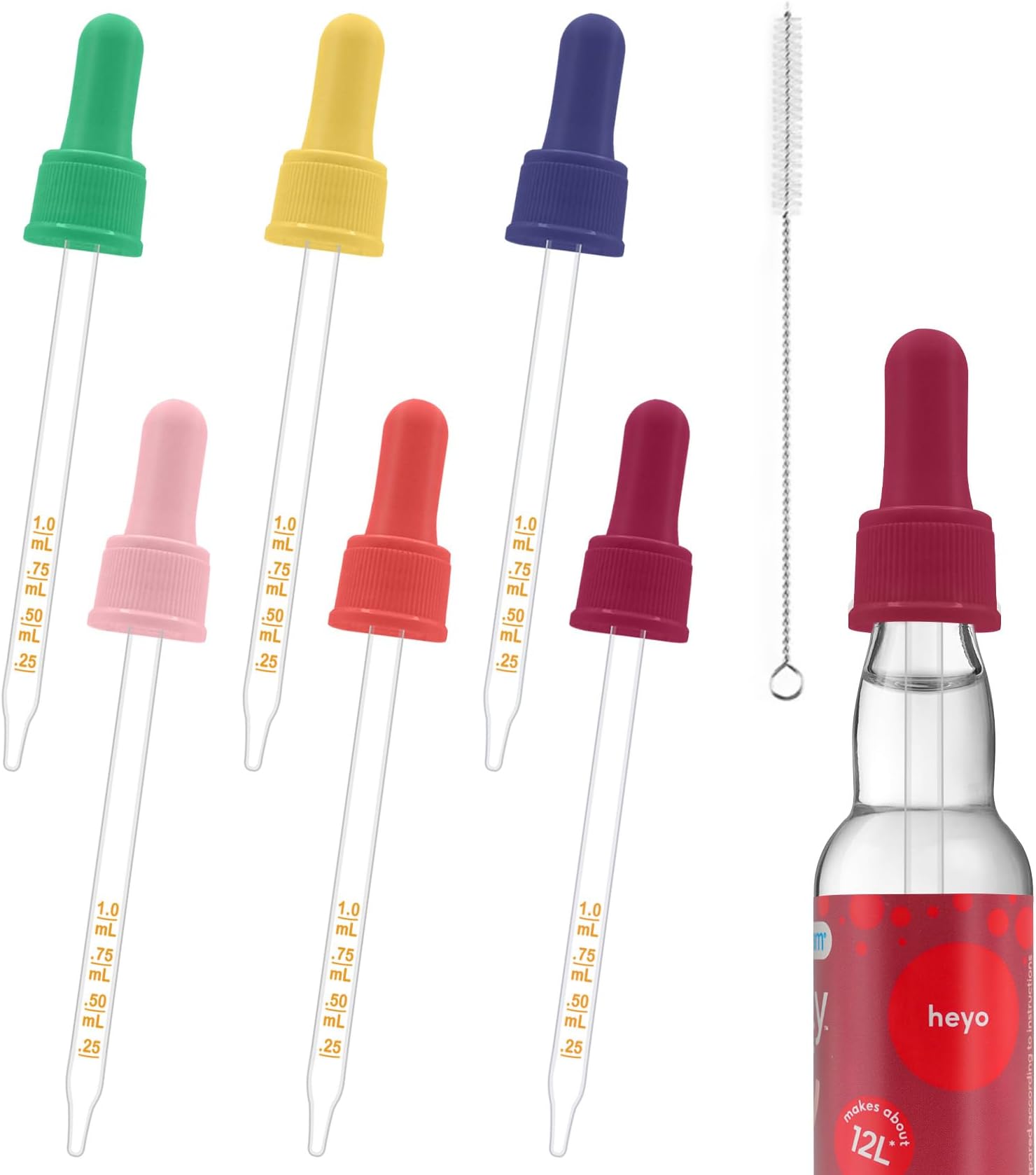Glass Dropper Pipettes Compatible with SodaStream Bubly Bubbly Drops Flavors for Soda Stream Accessories Colorful