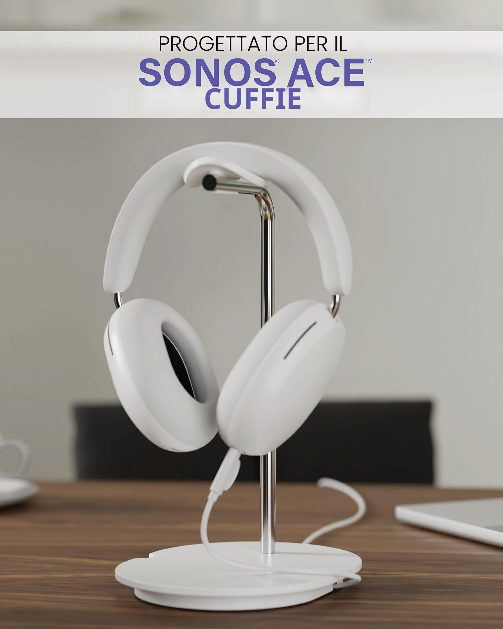 Sanus Supporto per cuffie progettato per cuffie Sonos Ace, bianco