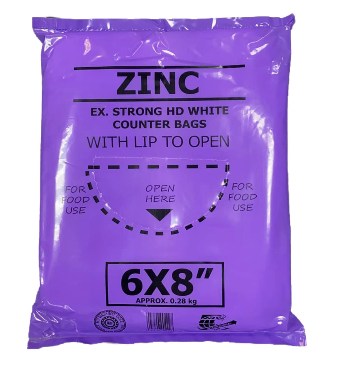 Zinc Extra Storng HD White Counter Bags 6 X 8 With Lip to Easy Open