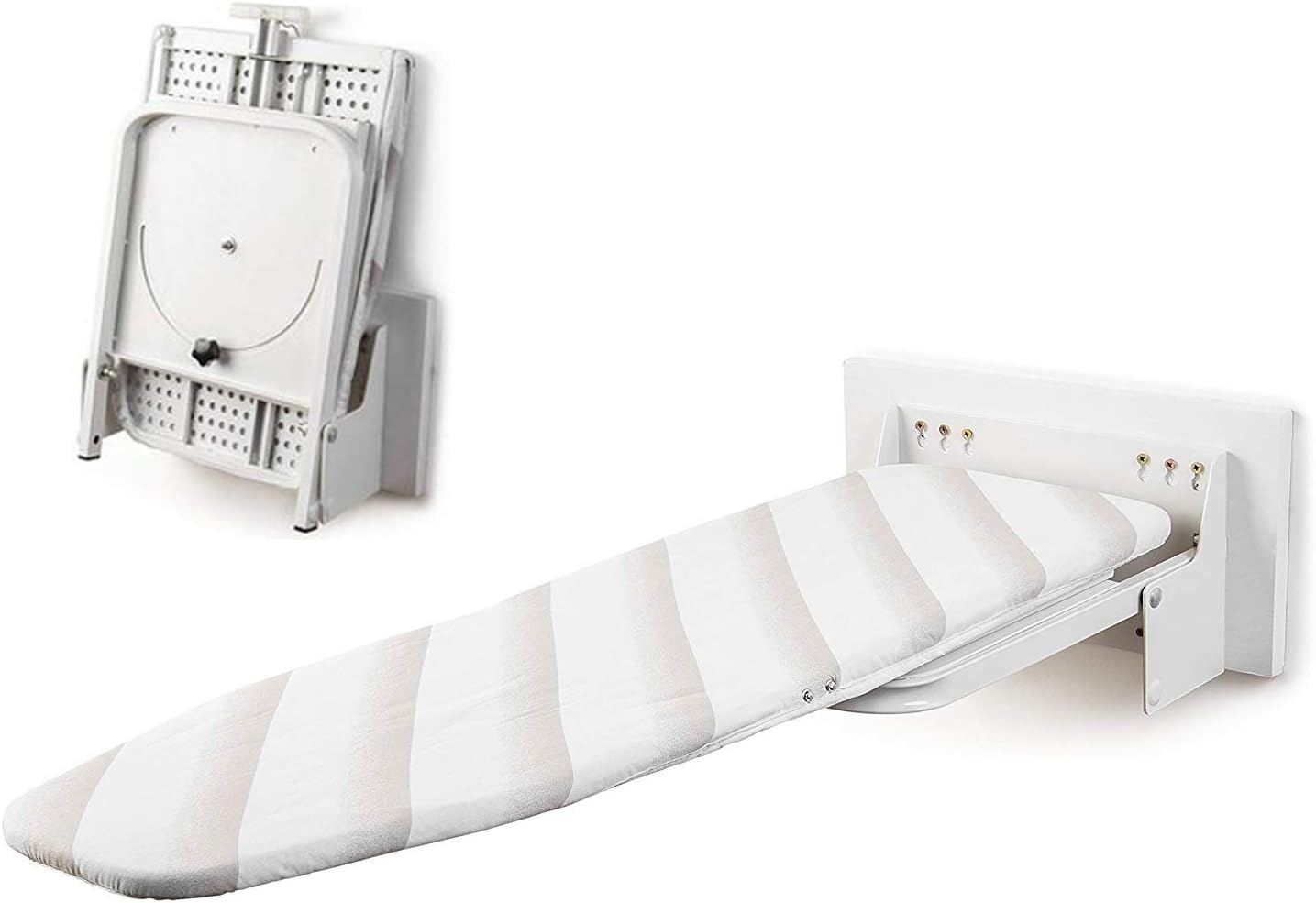 jxgzyy Wall-Mounted Ironing Boards 37x13 Inch 180° Swive Foldable Ironing Boards with Heat Resistant Cover Space-Saving Laundry Ironing Board Easy to Install for Home White