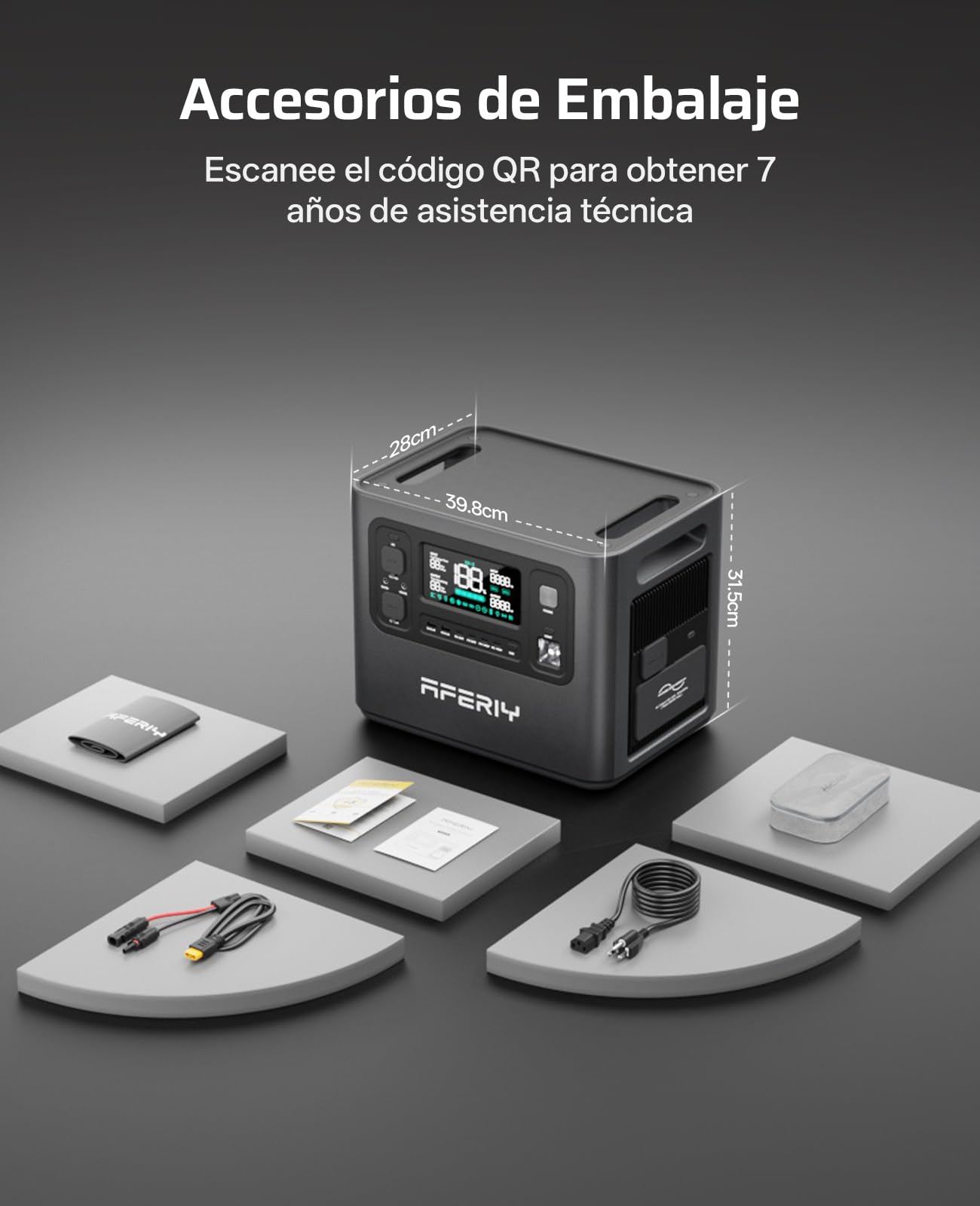 AFERIY 4096Wh - Generador eléctrico (2800 W, con 1 batería adicional, estación eléctrica portátil, capacidad ampliable, generador solar para uso doméstico/autocaravana/fallo de corriente