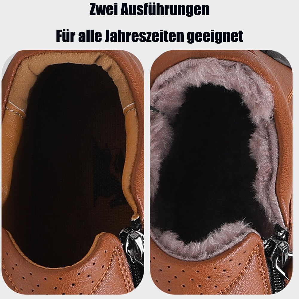 Zapatos de apoyo para el arco del pie, antideslizantes, punta redonda, botas de exterior de altura media, cómodas y transpirables, zapatillas informales de piel para el arco del pie, puntera