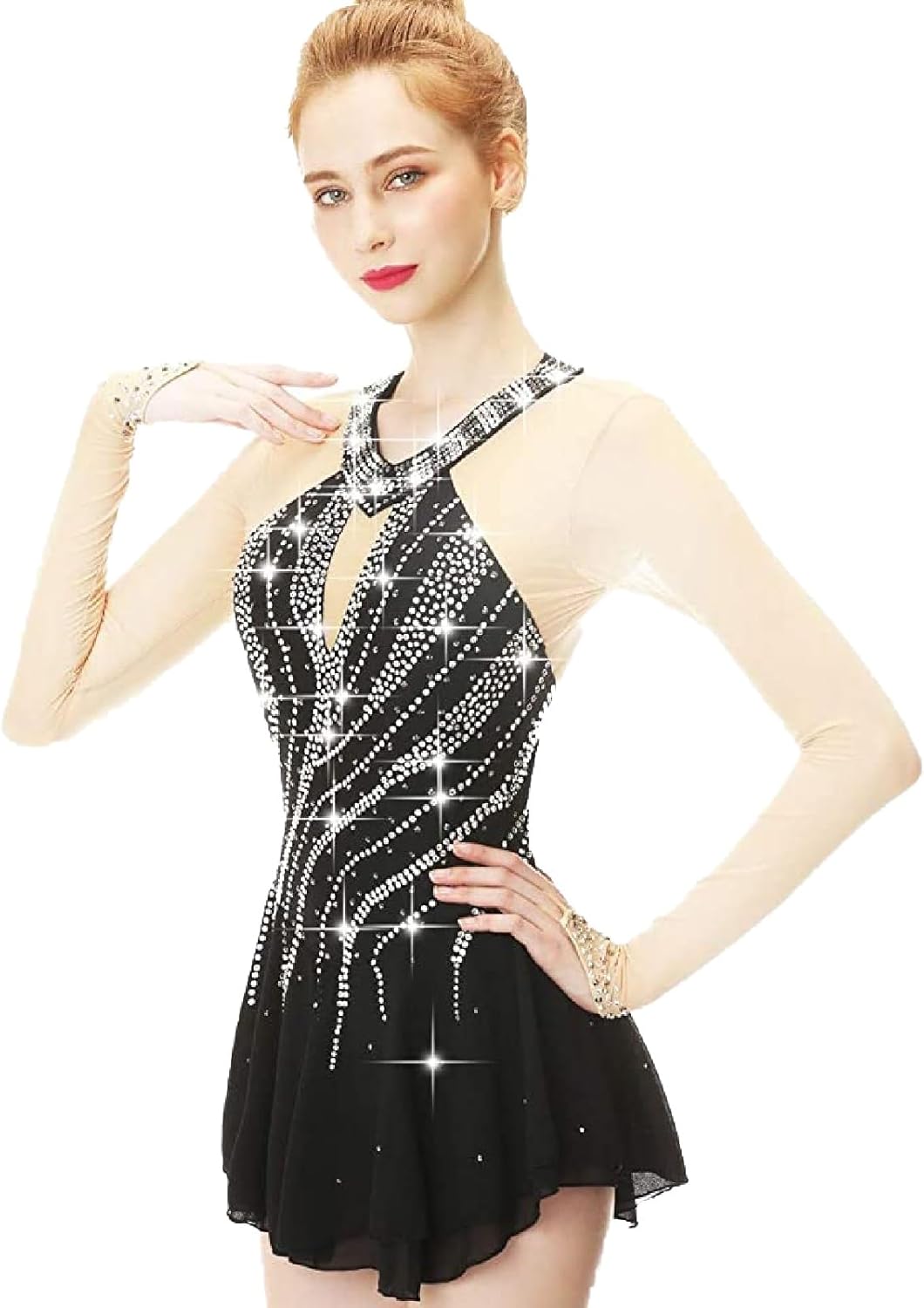 Figure Skating Clothes for Women and Girls Ice Skating Dress Tutu Dance Dress