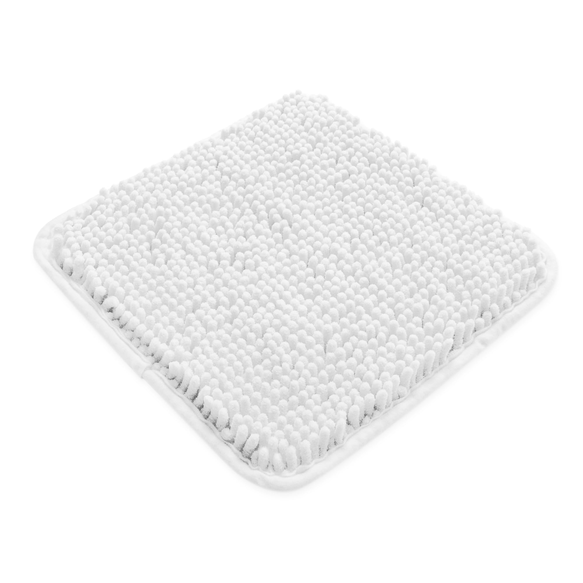 Yeaban Mini Bathroom Rugs 12"x12" – Thick Chenille Bath Mats | Absorbent and Washable Bath Rug Non-Slip, Plush and Soft Rugs for Bathroom, Shower, Sink(White)