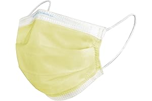 HALYARD Level 1 Disposable Procedure Mask, Earloops, Yellow, 47567