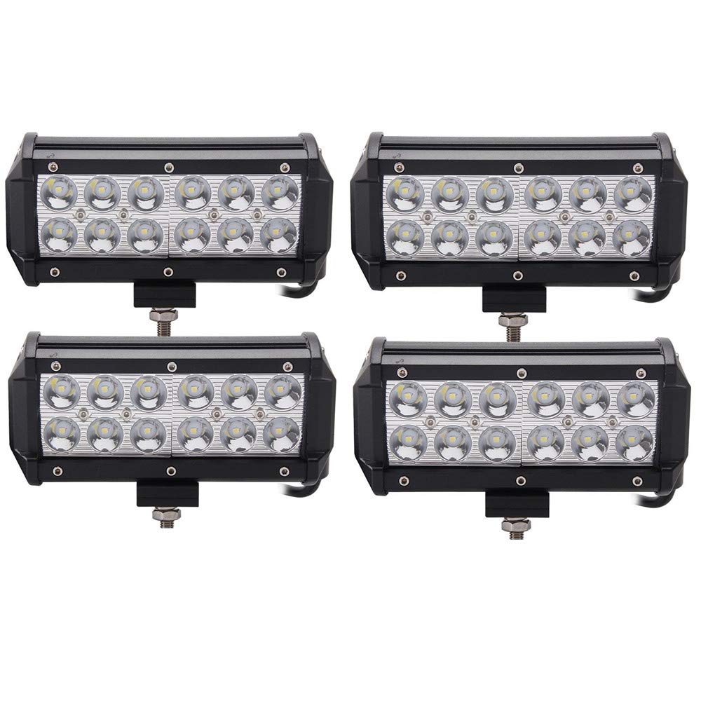 Lumitek 4X 36W Led Pods 7 Inch Led Light Bar Led Spot lights IP 67 Waterproof Fog Lights for Off-road Vehicle, ATV, SUV, UTV, 4WD, Jeep, Boat…