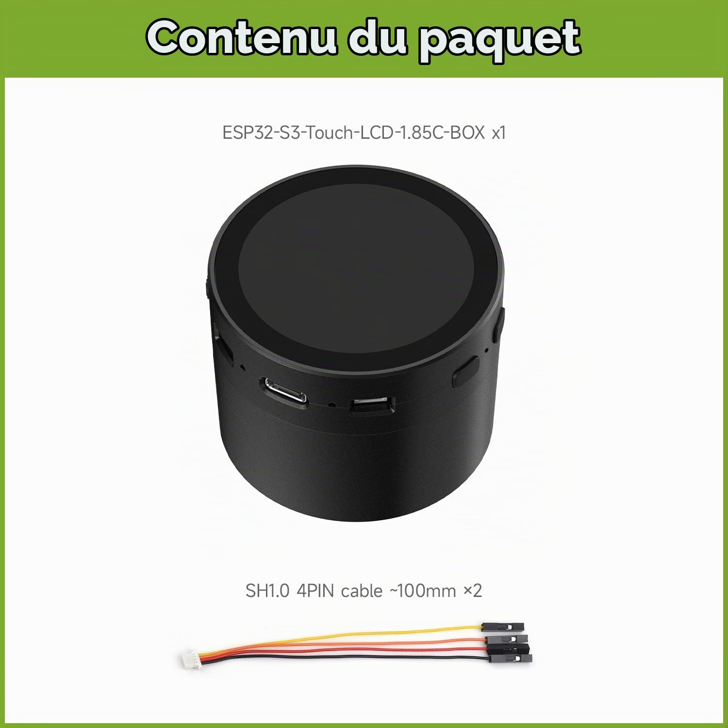 Waveshare ESP32-S3 1.85inch Round LCD Development Board, 360x360, Supports Wi-FI & BT BLE 5, AI Speech, ESP32 with Display with Smart Speaker Box(3.7V Lithium Batt Not Included)