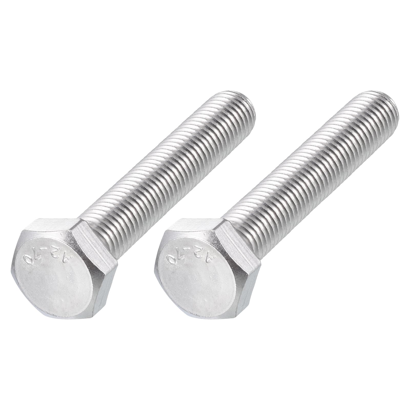 METALLIXITY Hex Bolts (M14-2x80mm) 2Pcs, 304 Stainless Steel Coarse Fully Threaded Hex Head Screw Bolt Machine Screws